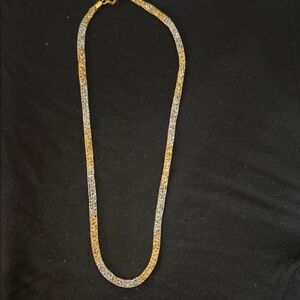 Elegant Gold tone  and Silver tone  mesh Necklace